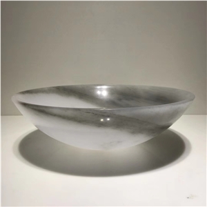 Cloud White Jade Onyx Oval Wash Basin in China