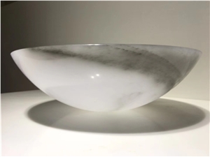 Cloud White Jade Onyx Oval Wash Basin in China