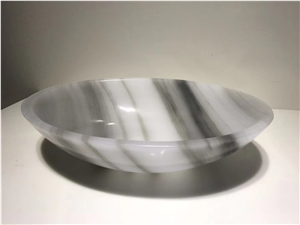 Clouds White Jade Onyx Oval Sink Round Basin Bowls