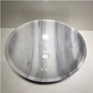 Clouds White Jade Onyx Oval Sink Round Basin Bowls