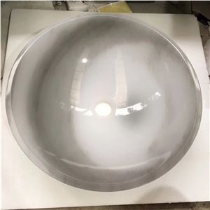 Clouds White Jade Onyx Oval Sink Round Basin Bowls