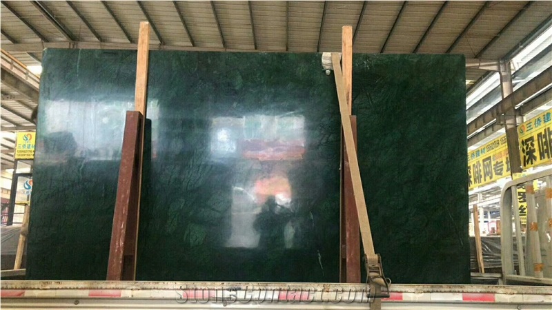 Forest Dark Green Marble Slabs Floor Tiles
