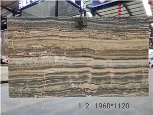 Greece Grey White Volos Onyx Slab Tile in China