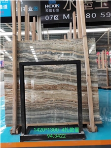 Greece Grey White Volos Onyx Slab Tile in China