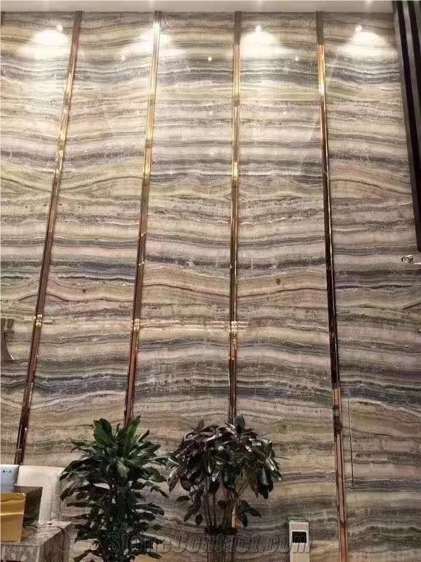 Greece Grey White Volos Onyx Slab Tile in China