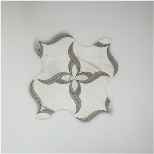 Grey White Marble Stone Wall Floor Mosaic Tile