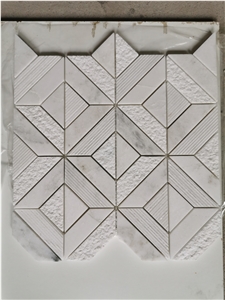 Grey White Marble Stone Wall Floor Mosaic Tile