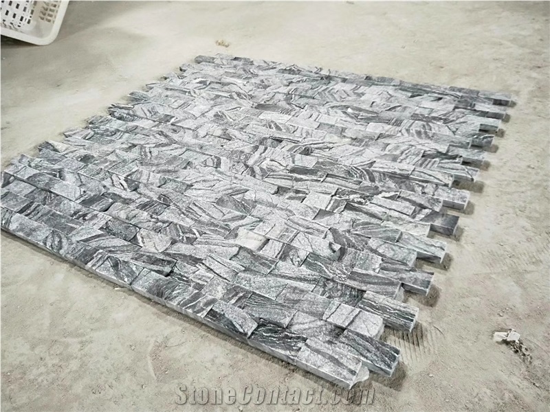 Grey Wooden Stone Split Face Culture Stone Wall