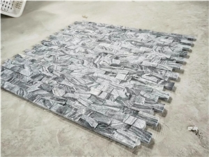 Grey Wooden Stone Split Face Culture Stone Wall