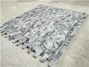 Grey Wooden Stone Split Face Culture Stone Wall