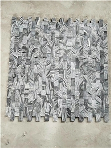 Grey Wooden Stone Split Face Culture Stone Wall