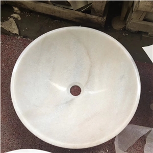 Guangxi White Marble Natural Stone Round Basin