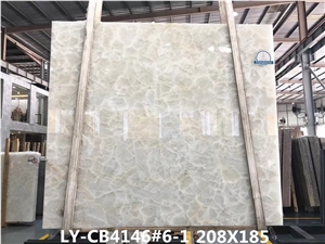 Ice River Jade Pure White Onyx Big Slab Discounted