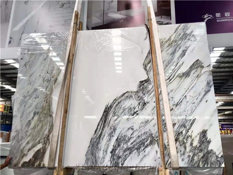 Ink Mountain White Marble Stone Slab Natural Stone