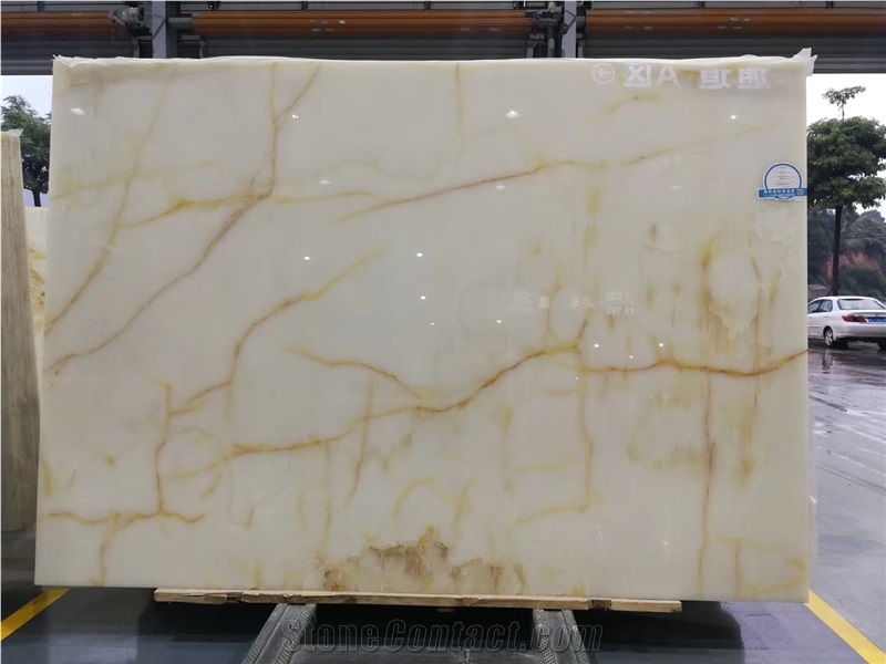 Iran White Snow Persian Natural Onyx Slab Tile