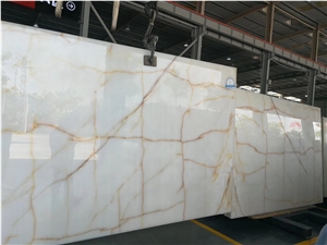 Iran White Snow Persian Natural Onyx Slab Tile