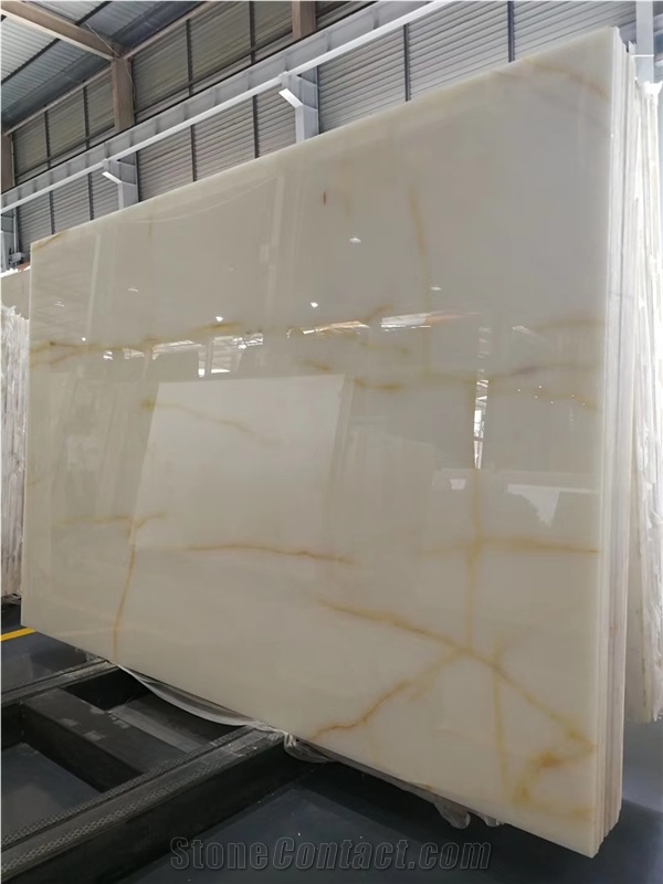 Iran White Snow Persian Natural Onyx Slab Tile