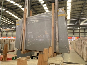 Lanbo Gray Marble Blue Savoy Slab in China Market