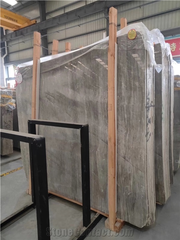 Lanbo Gray Marble Blue Savoy Slab in China Market