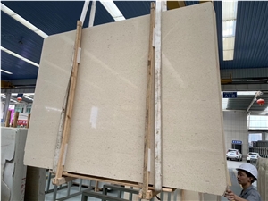 Moka Gold Limestone Slab in China Market