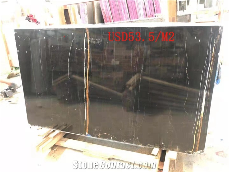Noir Aziza Nero Tunisi Laurent Black Gold Marble