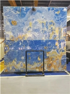 Pakistan Blue Onyx Aqua Gold Slab Tile For Vanity Top Pakistan Blue Onyx Aqua Gold Slab Tile For Vanity Top