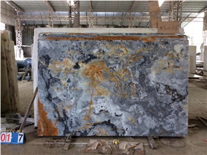 Pakistan Blue Onyx Slab Stone Wall Tile Floor in