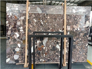 Palladio Granite Rosso Marinace Rain Pebble Slab