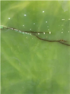 Pure Dark Green Onyx Slab Wall Tile Floor in China