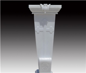 Pure What Marble Natural Stone Ambo Lectern Statue