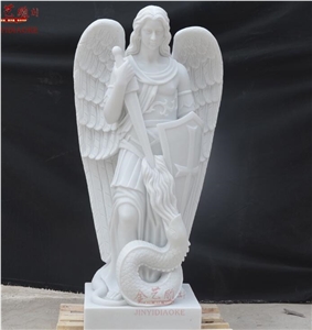 Pure White Marble Church Angel Sculpture Statue