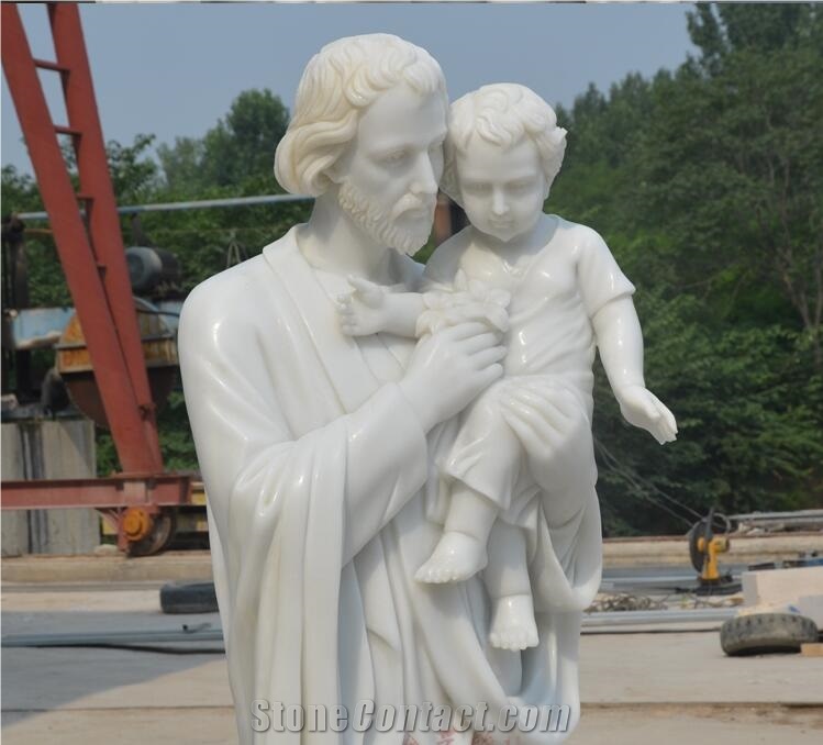 Pure White Marble Stone Religious Statue Sculpture
