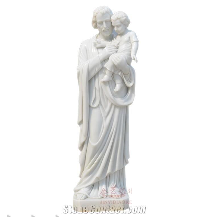 Pure White Marble Stone Religious Statue Sculpture