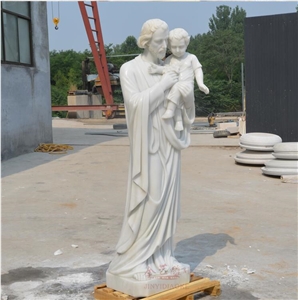 Pure White Marble Stone Religious Statue Sculpture