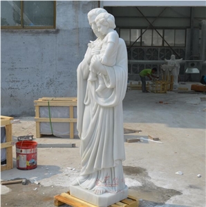 Pure White Marble Stone Religious Statue Sculpture