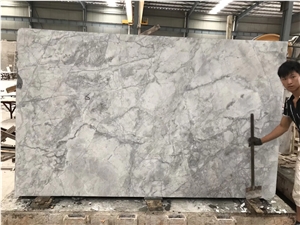 Silver Statuario Marble Armani Calacatta Grey Slab