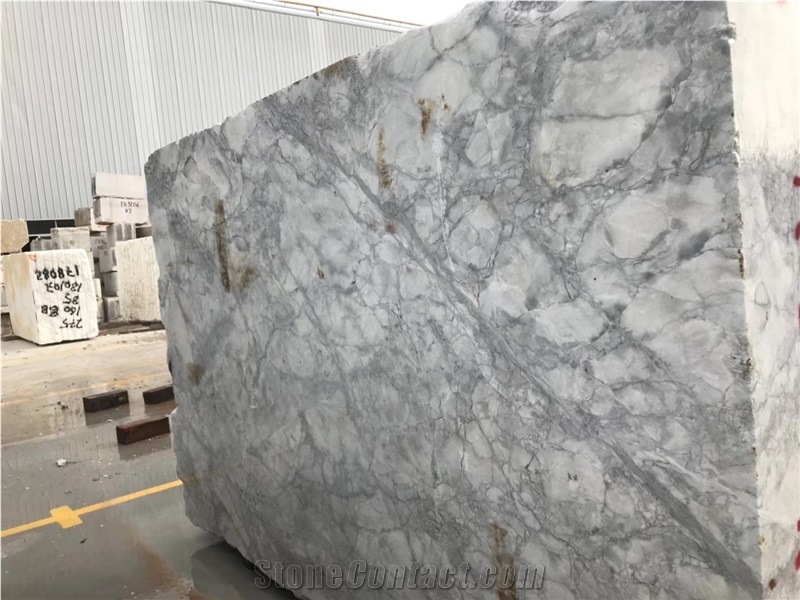 Silver Statuario Marble Armani Calacatta Grey Slab