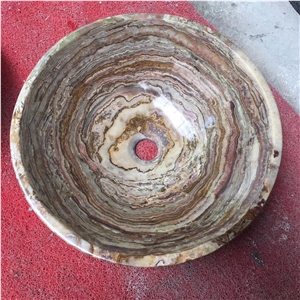 Tiger Grey Onyx Round Stone Basin Sink in China