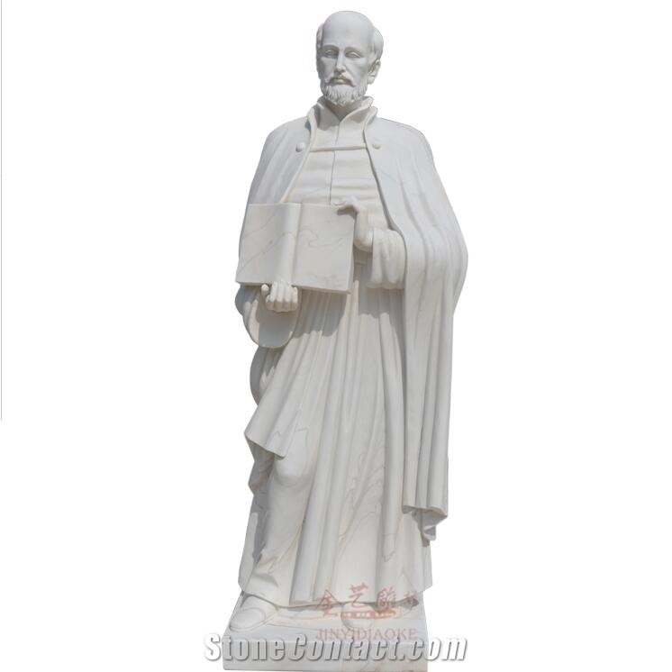 White Jade Marble Human Religlour Scultpure Statue