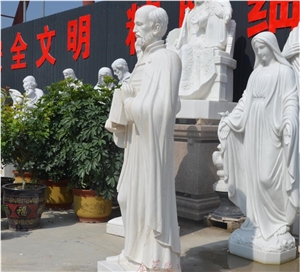 White Jade Marble Human Religlour Scultpure Statue