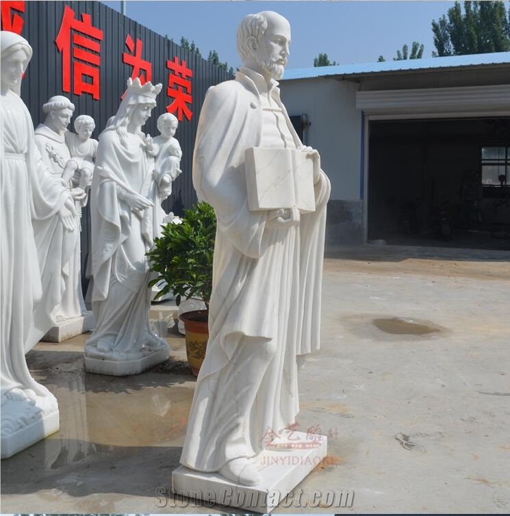 White Jade Marble Human Religlour Scultpure Statue