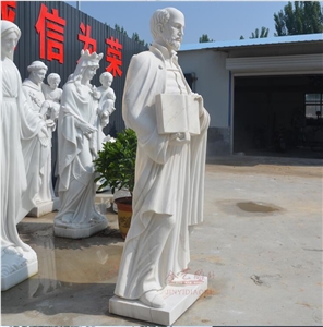 White Jade Marble Human Religlour Scultpure Statue