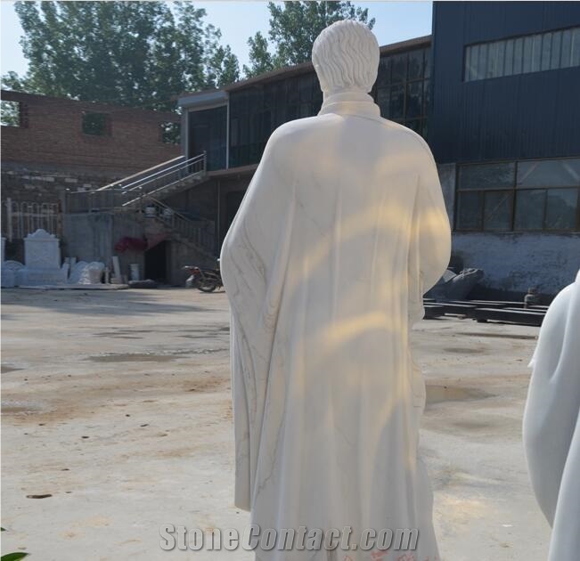 White Jade Marble Human Religlour Scultpure Statue