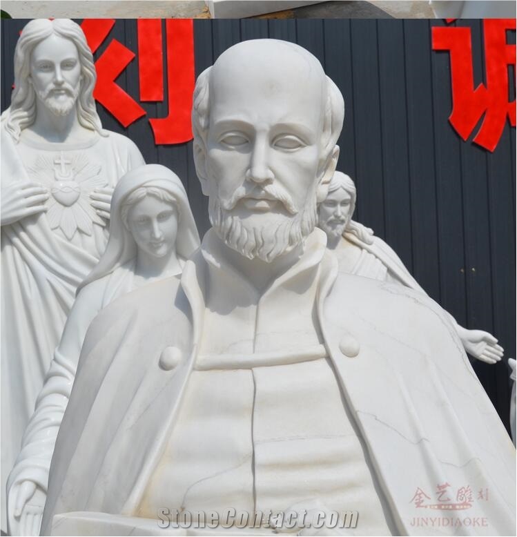 White Jade Marble Human Religlour Scultpure Statue