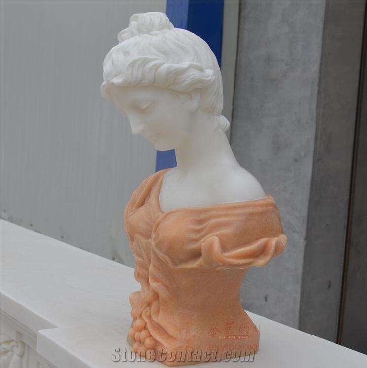 White Marble Nymph Stone Busts Statue Sculpture