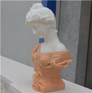 White Marble Nymph Stone Busts Statue Sculpture