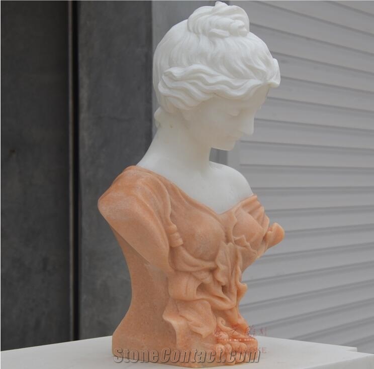 White Marble Nymph Stone Busts Statue Sculpture