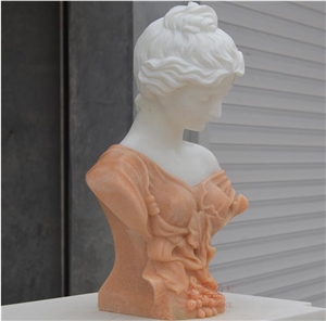 White Marble Nymph Stone Busts Statue Sculpture