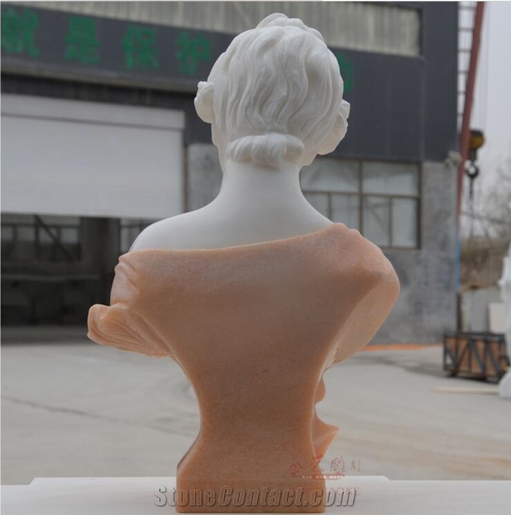 White Marble Nymph Stone Busts Statue Sculpture