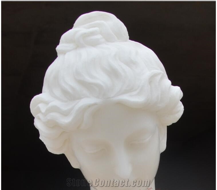 White Marble Nymph Stone Busts Statue Sculpture